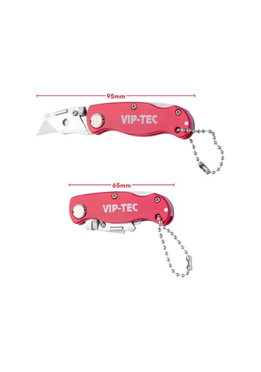 Vip-tec Vt875158 Mini Katlanır Metal Maket Bıçağı Kırmızı