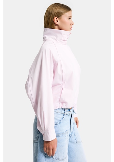 Itsbasic Kadın Pembe Renk W5 Oversize Özel Organik Kumaş Tasarım Gömlek Ceket