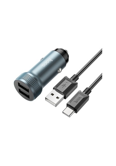 Hoco Z49 Çift Usb Giriş Araç Şarj Başlığı +usb To Type-c Kablolu