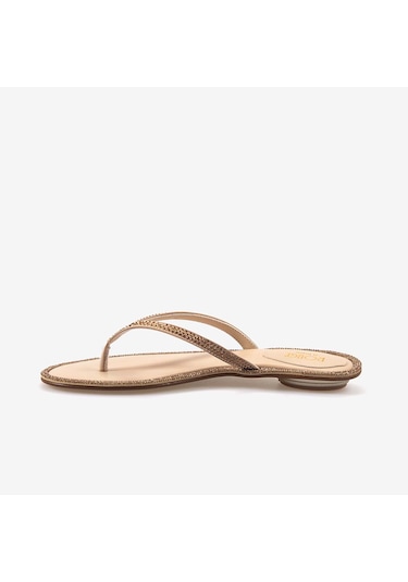 Rouge Kadın Taşlı Terlik R1-5 Bej