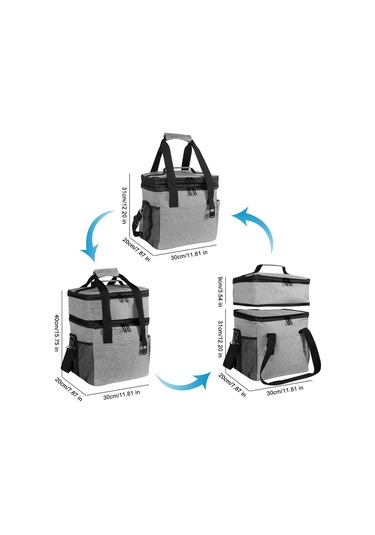 Dolıty 15l Yalıtımlı Çanta El Çantası Pratik Hafif Öğle Gri