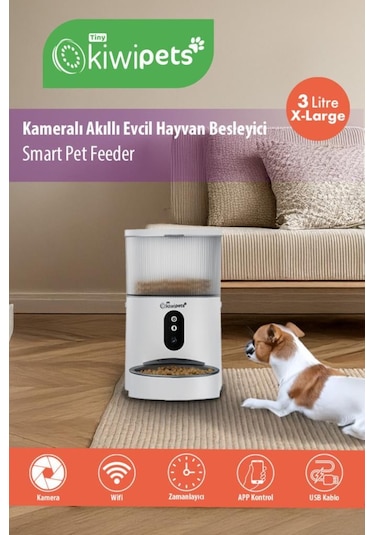Kiwipets Kpf-10565 Evcil Hayvan Akıllı Kameralı Multifonksiyon Mama Kabı - Smart Pet Feeder