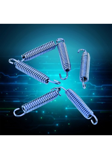 Lemestar Motosiklet Egzoz Borusu Yay Kancası Mavi 6 Adet - Paslanmaz Çelik, Yüksek Sıcaklık Dayanıklı, Motosiklet/skuter/atv Uyumlu