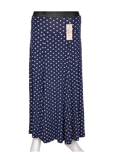 Barem Kadın Arzu Korsajlı 6 Parçalı Desenli Penye Lacivert Etek D59 Lacivert