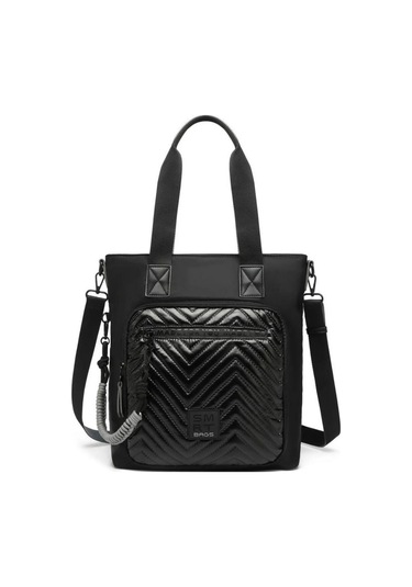 Parlak Kumaş Çapraz Askılı Kadın Omuz Çantası-2022-3248 Siyah