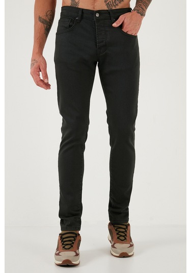 Buratti Streç Pamuklu Slim Fit Normal Bel Dar Paça Jeans Erkek Kot Pantolon 1115C24Napoli Nefti