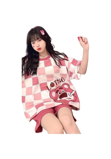 Snapbuy Göğüs Yastığı İle Şişme Önleyici Pijama Kadın Yaz Gülen Kore Kısa Kollu Şort Sevimli Öğrenci İnce Ev Giyim Seti 6002 Izgara Ayı Göğüs Yastığı İle Snapbuy Göğüs Yastığı İle Şişme Önleyici Pijama Kadın Yaz Gülen Kore Kısa Kollu Şort Sevimli Öğrenci İnce Ev Giyim Seti 6002 Izgara Ayı Göğüs Yastığı İle