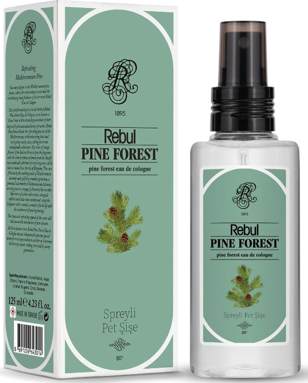 Rebul Edc Kolonya 125 Ml Pet Şişe Aqua-pine Forest-ıce-bouquet 4 Lü Karma