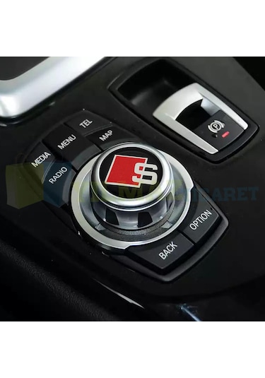 Audi S Logo Joystick Klima Teyp Düğme Damla Silikon Sticker 18 x 18 mm 4 Adet