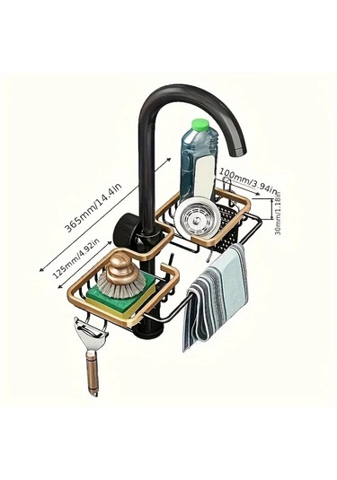 Cordial 1pc Sıngır Mutfak Organizer, Sünger Ve Sabun İçin Çok Amaçlı Sink Rack, Asma Sepet Ve Aksesuarlar İçin Kullanışlı Saklama Çözümü Siyah Siyah