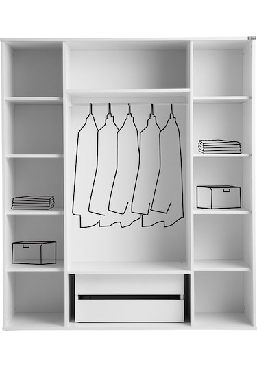 Pema Home Yiğit %100 Mdf 4 Kapaklı Dolap Gardırop