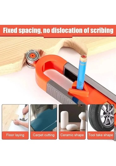 Funtree Treasure Yeni Profili Çizme Kilitli Cetvel Kontur Ölçer Yüksek Kalite Metal + Abs, Laminat Ve Fayansta Kullanılabilir