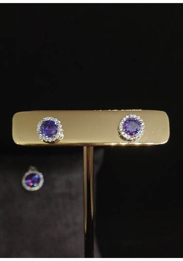 Elmas Kesim Taşlı Gümüş Takı Seti - Kolye Ucu, Küpe Ve Yüzük Gümüş