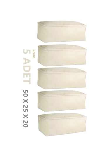 Vedsey 5'li Set Krem 50x25x20 Cm Hurç Krem