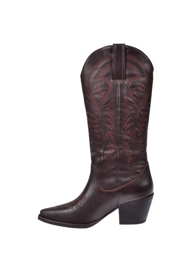 Pullman Hakiki Deri İşlemeli Western Kadın Çizme Plm-011 Koyu Kahve Koyu Kahverengi Pullman Hakiki Deri İşlemeli Western Kadın Çizme Plm-011 Koyu Kahve Koyu Kahverengi