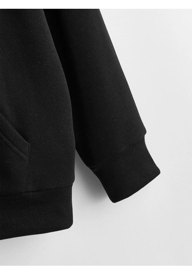 Kadın Beyaz Kapüşonlu Oversize Moon Baskılı Hoodie Sweatshirt Ts-Aybaskı Beyaz