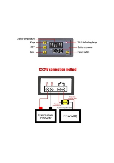 Pazly 3230 Dijital Ekranlı Termostat Modülü Sıcaklık Kontrol Cihazı Mikro Isıtma Soğutma Paneli
