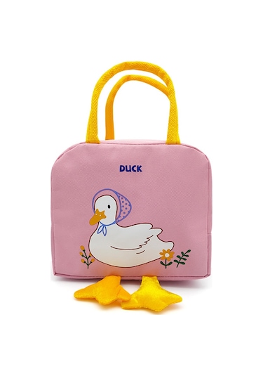 Jian Fan Karikatürlü Yemek Çantası Taşınabiler Is Koruma Kutusu-pembe Pembe