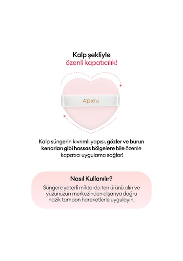 Kalp Şekilli Makyaj Süngeri A'pıeu Juicy Pang Heart Puff