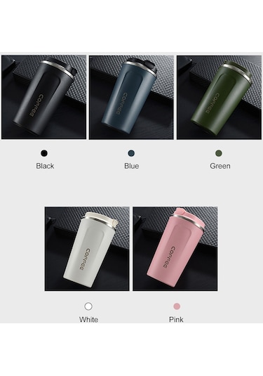 Hallow Paslanmaz Çelik Vakumlu Yalıtımlı Taşınabilir Termos Bardak Siyah