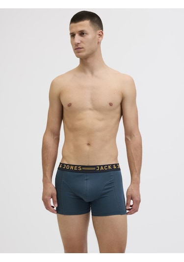 Jack & Jones Erkek Düz Renk 5'li Boxer Paketi - Blue - 12293348 Blue Wing Teal