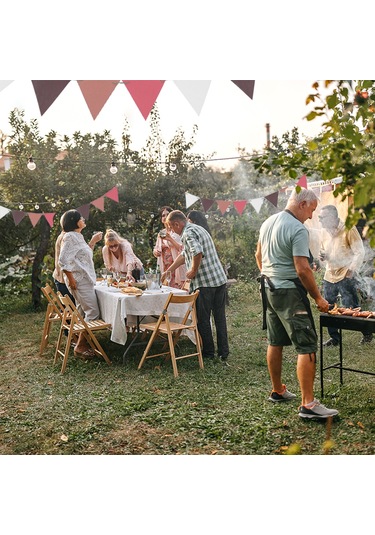 Kangvka 3 Metre Deri İp Kamp Bayrakları - Kahverengi Seri, 12 Adet Bayrak İle Dış Mekan Kullanıma Uygun Kahverengi