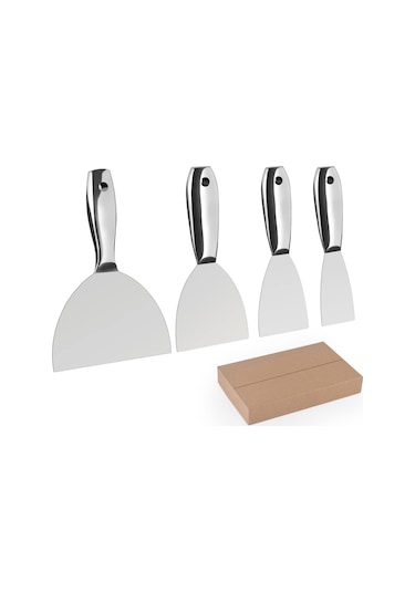 Macun Bıçağı Seti, 4 Pcs 2 ', 3', 4 ', 6' Tek Parça Premium Parlatılmış Tamamen Parselsiz Çelik Sıyırıcı Çelik