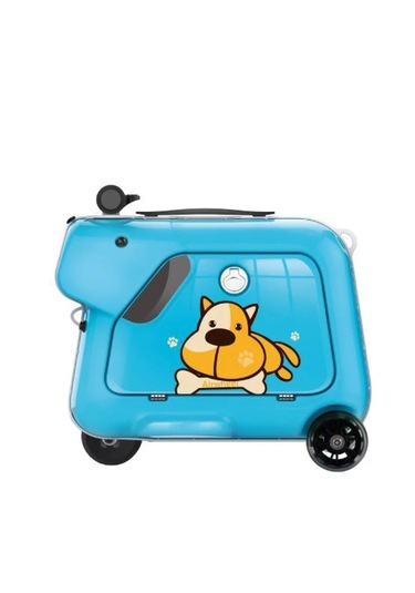 Sq3 Çocuklar İçin Elektrikli Binilebilir Scooter Valiz Mavi