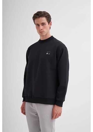 Cazador Relax Fit Pamuk Karışımlı Scuba Kumaş Sweatshirt-52480 Siyah