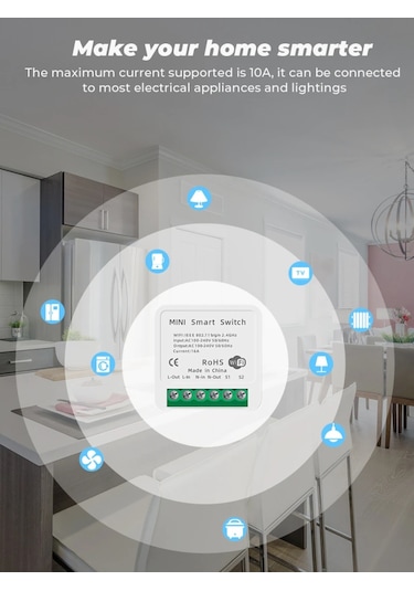Tuya Destekli Akıllı Tekli Işık Anahtarı