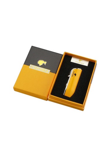 Cohiba Ccm0214 3 Jet Torch Puro Çakmağı Sarı Metal