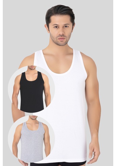 6'lı Paket Renkli Erkek Atlet %100 Pamuklu Penye, Nefes Alabilir İç Giyim Çok Renkli