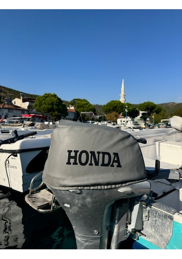 Tekne Motor Kılıfı Dıştan Takma Marin Deri Honda 9.9 Hp