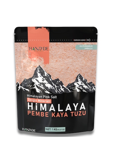 Hanzade Bitkisel Pembe Himalaya Tuzu Toz 1 Kg X 2 Adet Öğütülmüş Sofralık