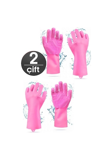 Magic Sihirli Silikon Bulaşık Yıkama Eldiveni Evcil Hayvan Araç Yıkama Mutfak Ev Temizlik Eldiveni