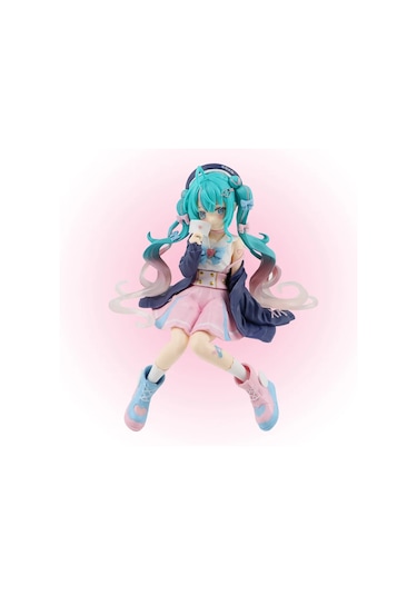 Conventions1 Yeni Hatsune Miku Anime Figürü Pembe Sakura Oturma