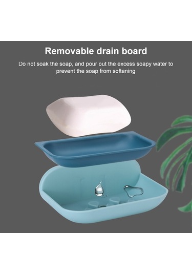 Bulut Sabun Kutusu Tuvalet Yaratıcı Duvara Monte Banyo Tuvalet  Punch Çift Katmanlı Drenaj Rafı Açık Mavi