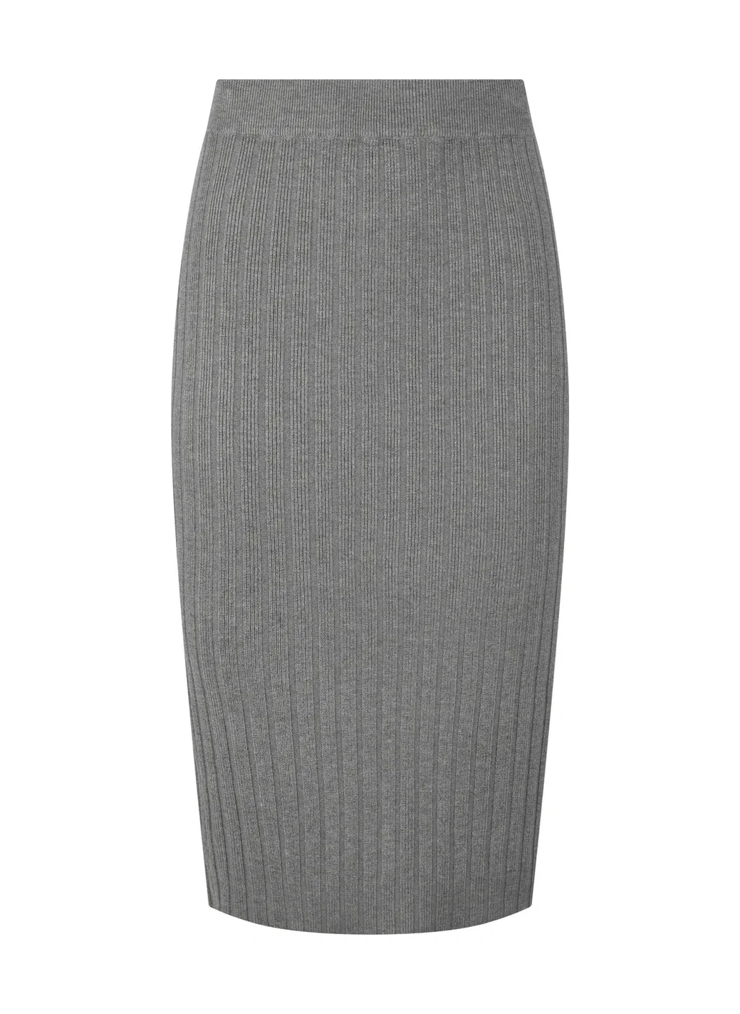 Oodji Kaburga Desenli Örme Midi Etek 261414456 Gri