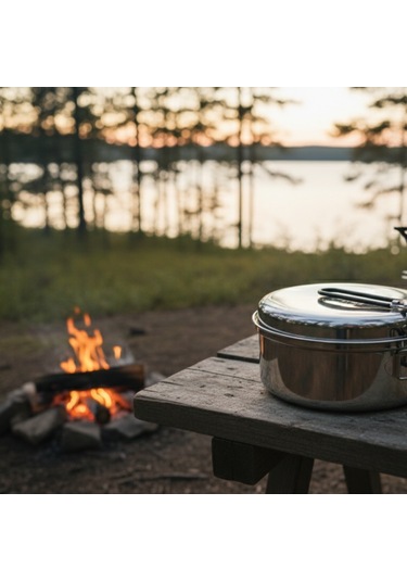 Easy Camp Tour Cook Set 3 Parça Paslanmaz Çelik Yemek Seti Gri