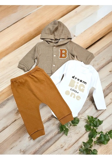 Hırkalı Erkek Bebek Takım kahverengi