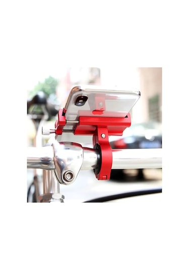 Chuangyinshop Siyah Alüminyum Bisiklet Telefon Tutucu Motosiklet Scooter 3 5 6 5 İnç Siyah