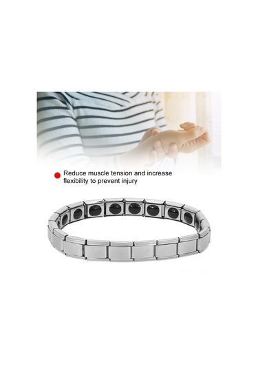 Tenfowee Titanium Çelik Manyetik Bileklik Gümüş - Kas Gerilimini Azaltır, Kan Akışını Ve Uyku Kalitesini İyileştirir - Moda Stili Günlük Kıyafetlere Uyum Sağlar Silver