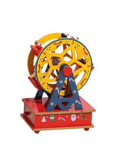 Suntek Yılbaşı Müzik Kutusu Tekerlek Masaüstü Süsü Sarı