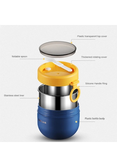 600 Ml Paslanmaz Çelik Öğle Yemeği Kutusu D Açık Kırmızı