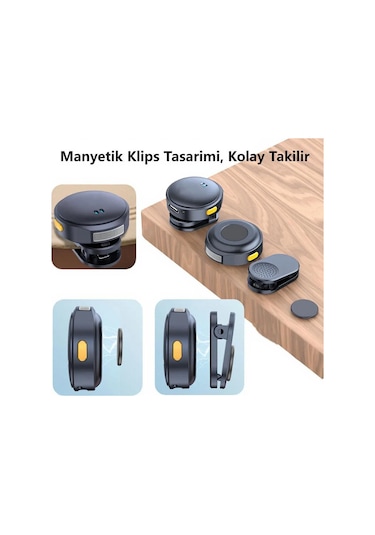 Plentiful Mıknatıslı Kablosuz Yaka Mikrofonu Çift Mikrofon