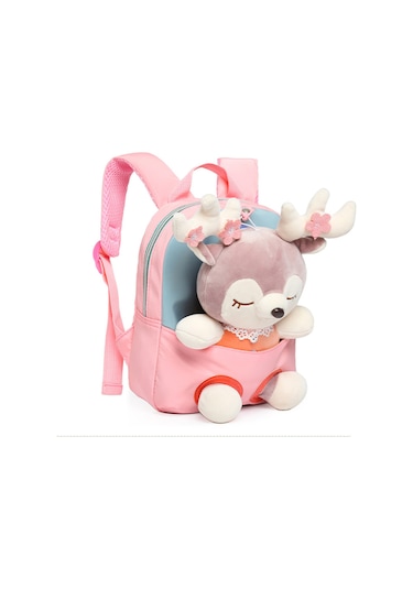 Jeehugo Küçük Çocuklar İçin Pembe Geyik Desenli Yumuşak Kumaş Okul Çanta, Hafif Ve Güvenli, Pekala Yıkanabilir, Moda Ve Şıklık