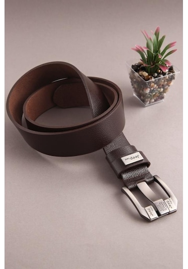 Hakiki Deri Kahve Metal Tokalı Erkek Kemer Kahverengi