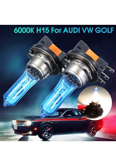 Shineyee Audi, Bmw, Ford İçin 2'li 55w H15 Xenon Far Ampulü - Parlak Beyaz Işık, Uzun Ömürlü