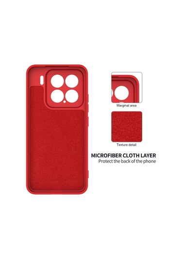 Xiaomi 15 İçin Düz Renk Sıvı Silikon Damlamaz Tam Kapsama Telefon Kılıfı Kırmızı