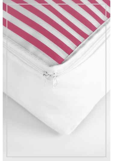 Vedsey Tekli 50x25x20 Cm Pembe Çizgili Baskısız Hurç Pembe